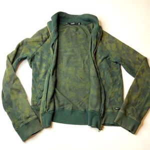 OBEY Debbie Harry Camo Green Jersey Zip-up Jacket